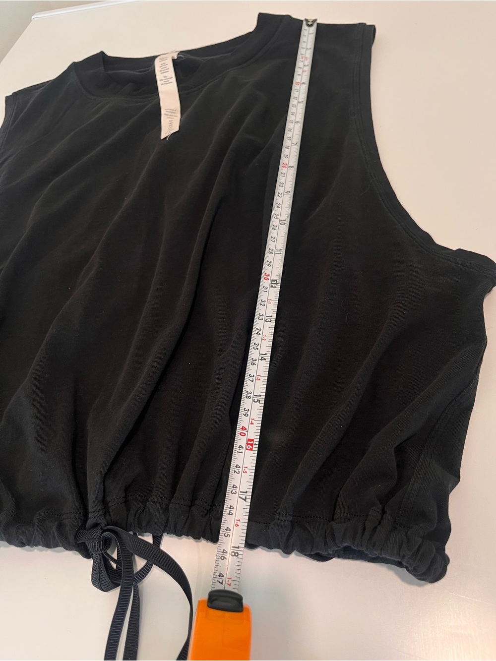 lululemon Black Adapt to You Tank Top Cinch-Hem Crop Tank Size 12 Drawstring - Picture 7 of 7